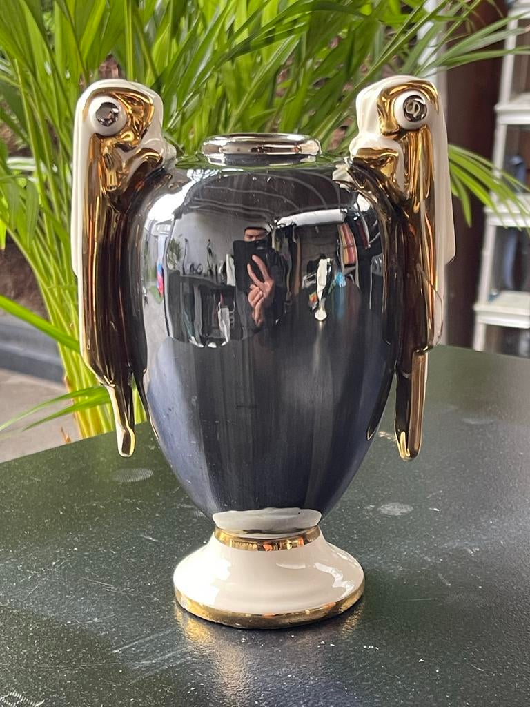 Unieke Art Deco Vaas met Gouden Accenten, Ophalen