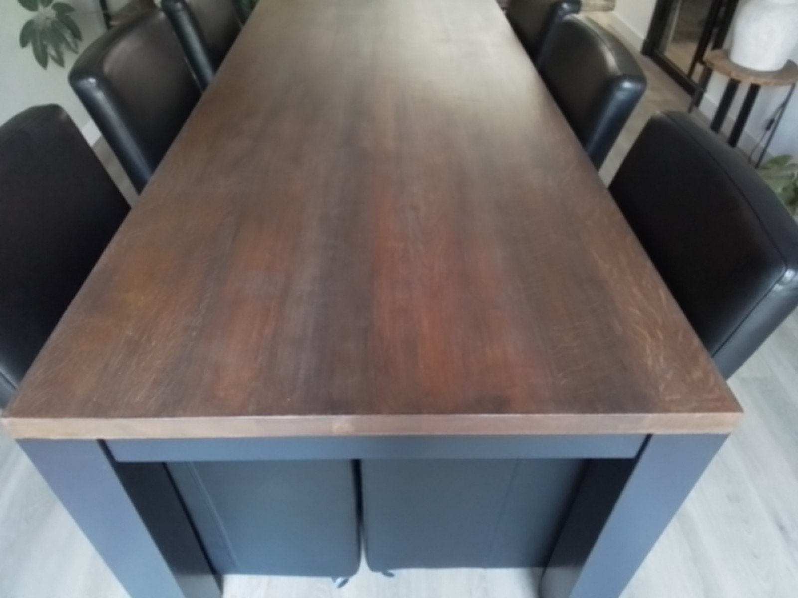 Grote eikenhouten eettafel, uittrekbaar tot 3 meter, Huis en Inrichting, Tafels | Eettafels, Ophalen, Gebruikt, Eikenhout, 200 cm of meer