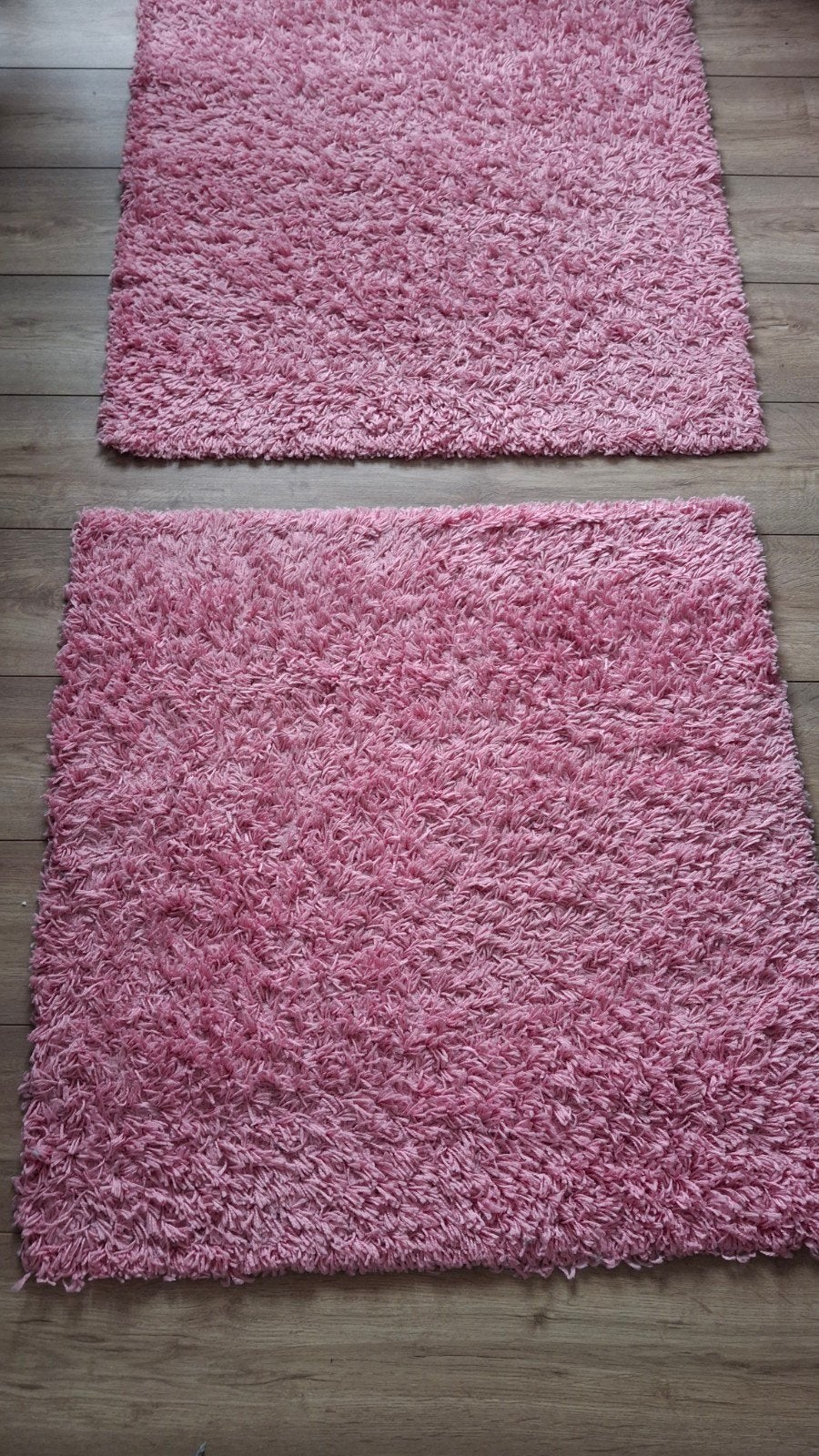 2 roze vloerkledjes Ikea Hampen, Ophalen of Verzenden, Gebruikt, Kleed of Kussen