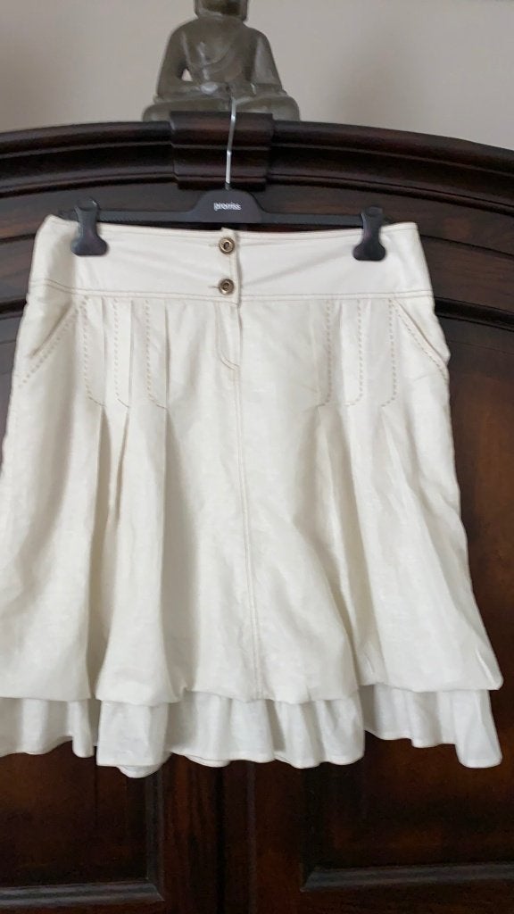 Rok roomwit Linnen Maat 44 TRANSFER, Kleding | Dames, Rokken, Wit, Maat 42/44 (L), Ophalen of Verzenden, Zo goed als nieuw