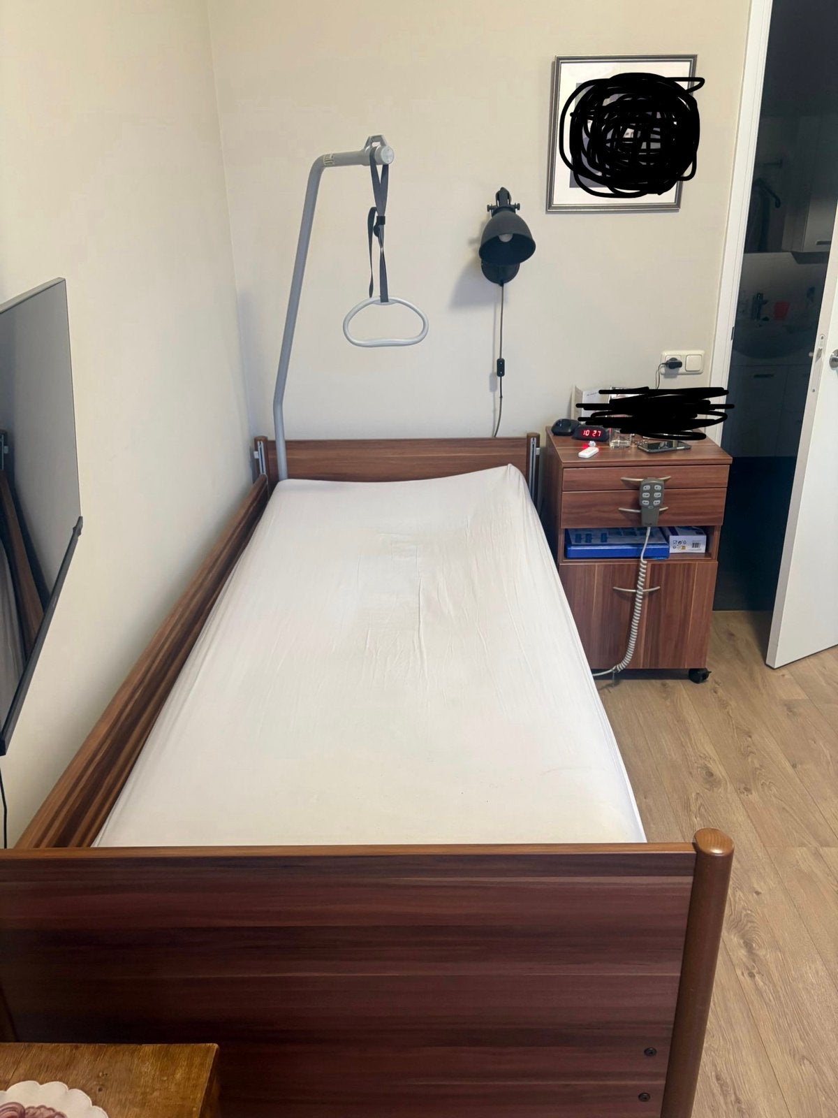 Hoog/laag bed met nachtkastje, Ophalen, Gebruikt, 90 cm, Eenpersoons