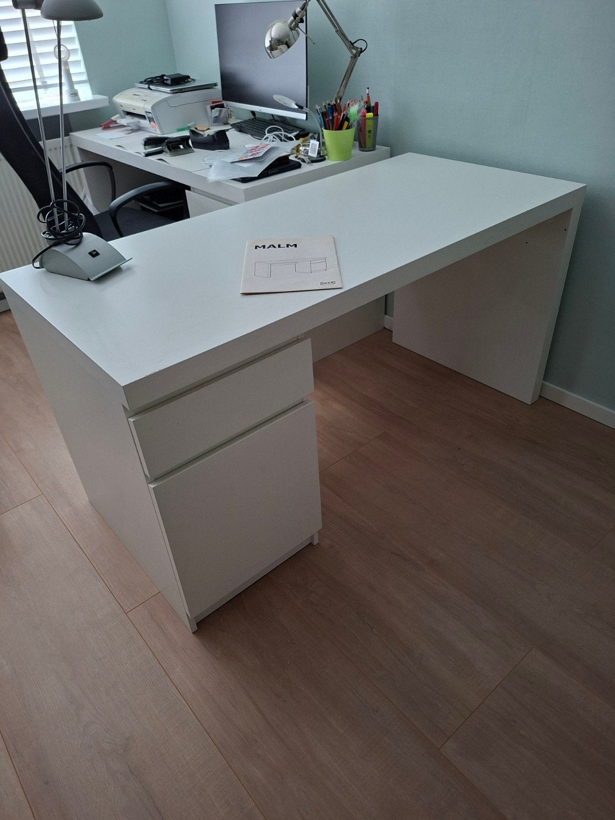 bureau Malm van Ikea, Huis en Inrichting, Bureaus, Ophalen, Gebruikt, Hout, Demontabel