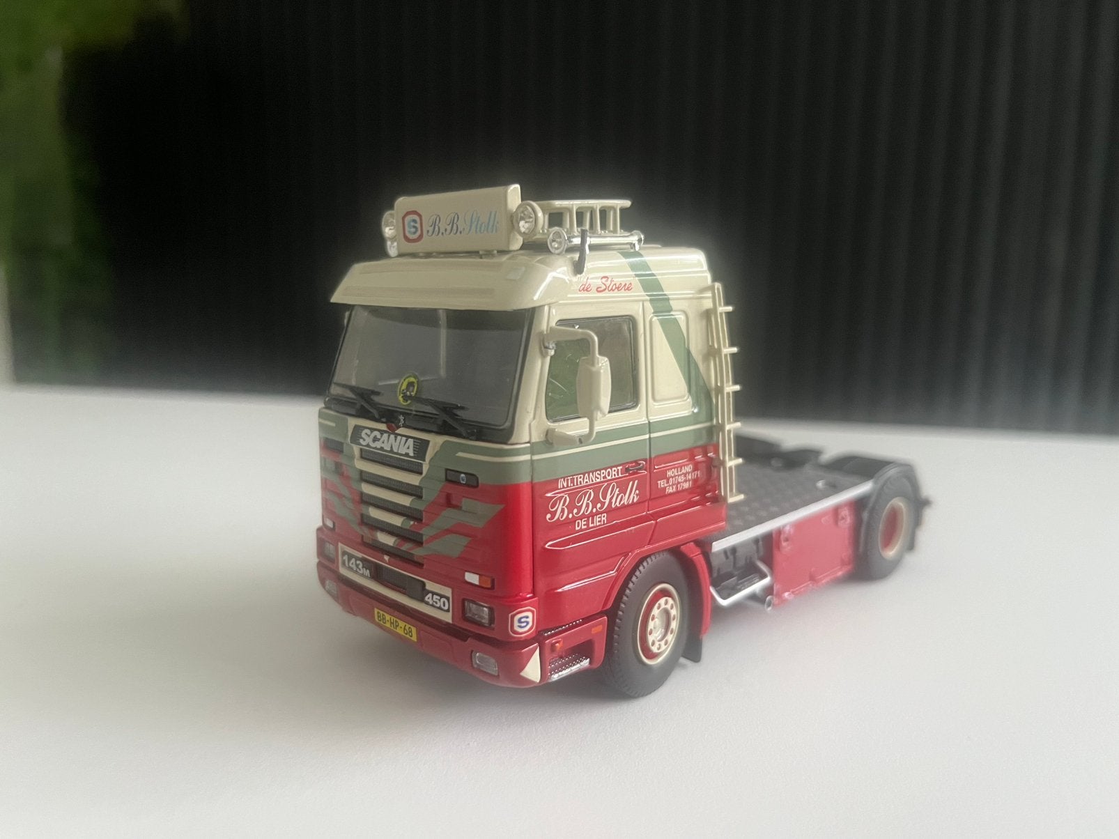Tekno Scania 143 Stolk, Hobby en Vrije tijd, Modelauto's | 1:50, Ophalen of Verzenden, Zo goed als nieuw, Bus of Vrachtwagen, Tekno
