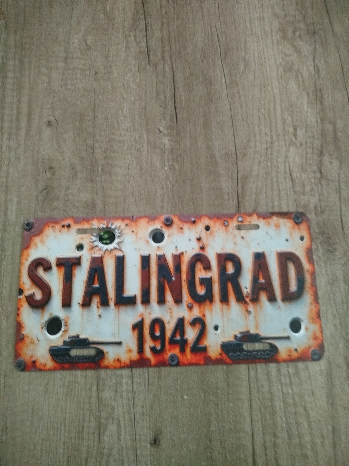 Metalen bord stalingrad, Ophalen of Verzenden, Nederland, Embleem of Badge