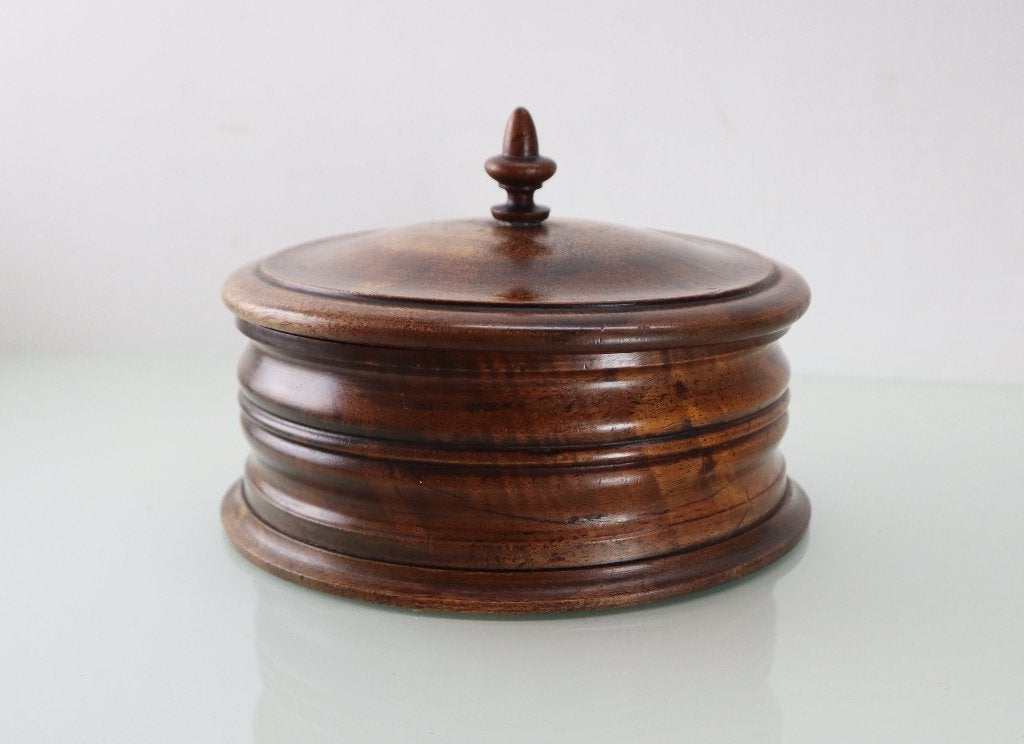 Antieke houten opbergpot, tabakspot 19e eeuw, Antiek en Kunst, Ophalen of Verzenden