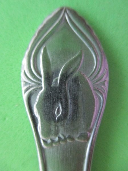 (KB5621) Kinderbestek Konijn vork (model 2), Ophalen of Verzenden, Gebruikt