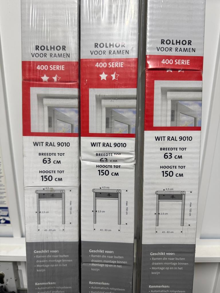 3x Rolhor voor ramen tot 63x150 cm, NIEUW !, Ophalen, Kunststof, Minder dan 80 cm, Overige typen