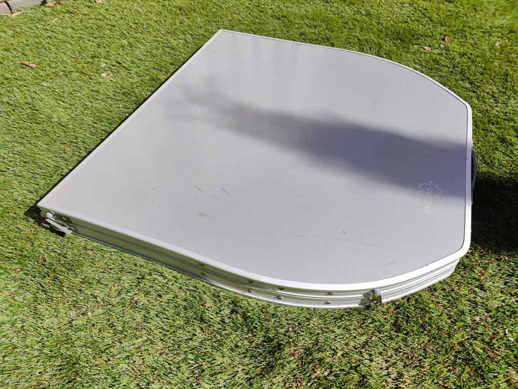 Inklapbare campingtafel 150x80 met tijdschrift net, Ophalen