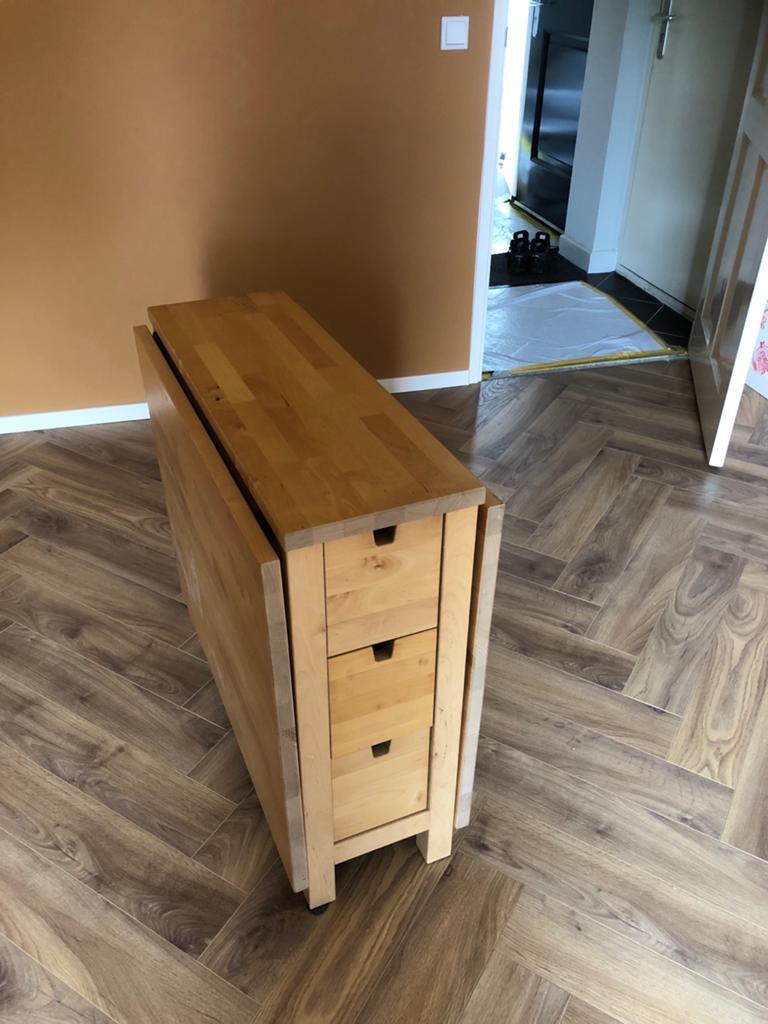 Ikea uitklaptafel met opbergruimte, Ophalen, 100 tot 150 cm, 50 tot 100 cm, Zo goed als nieuw