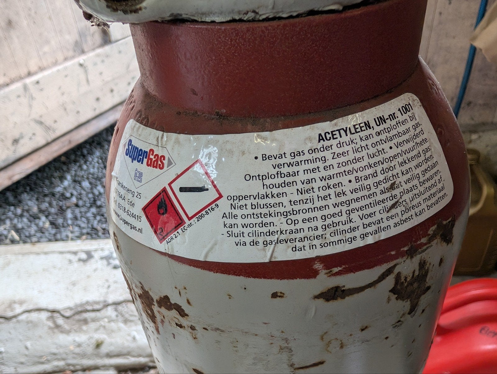 SuperGas Acetyleen Gasfles 10 liter - Vol, Ophalen, Gebruikt, Overige typen