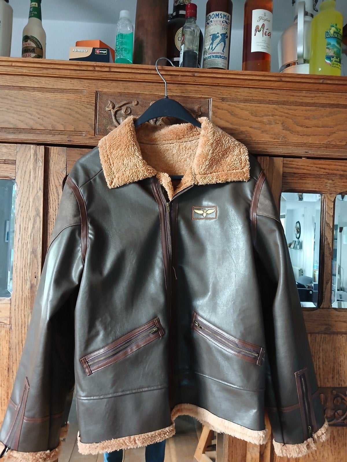 Heren pilotenjack met teddy voering, Maat 48/50 (M), Nieuw, Ophalen of Verzenden, Onbekend