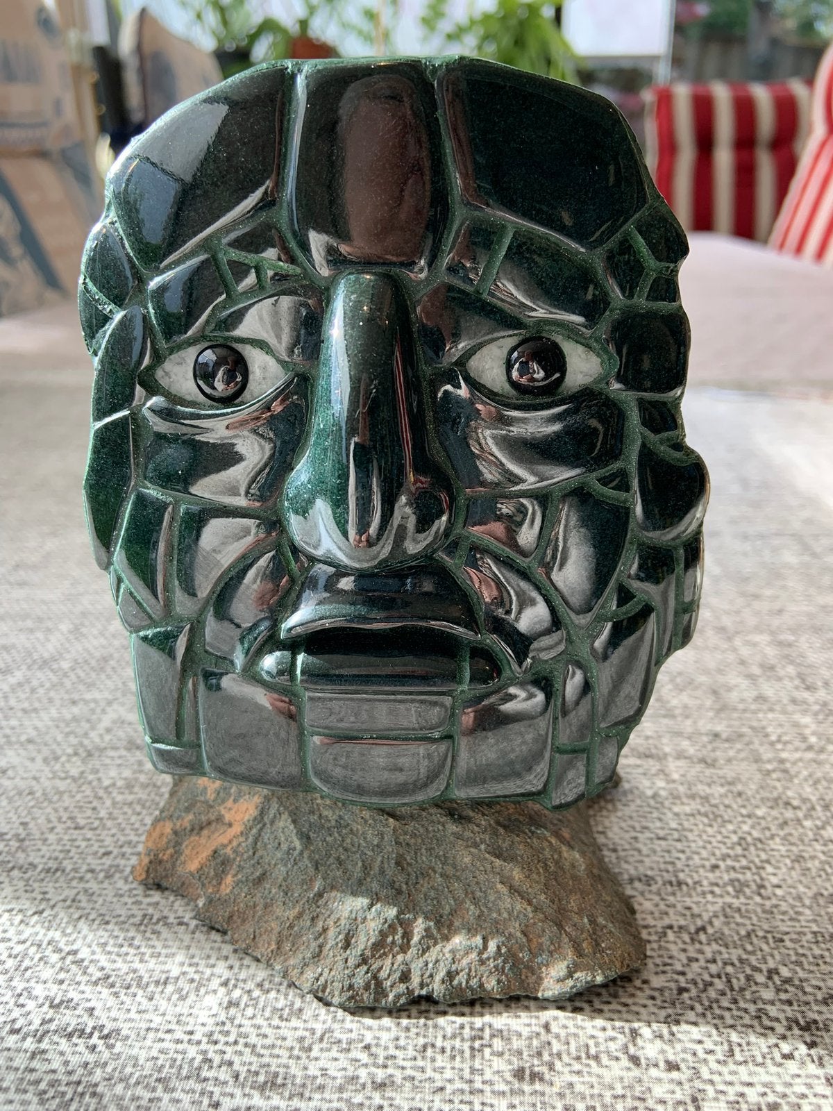 Jade replica Calakmul masker uit Guatemala, Ophalen of Verzenden, Zo goed als nieuw