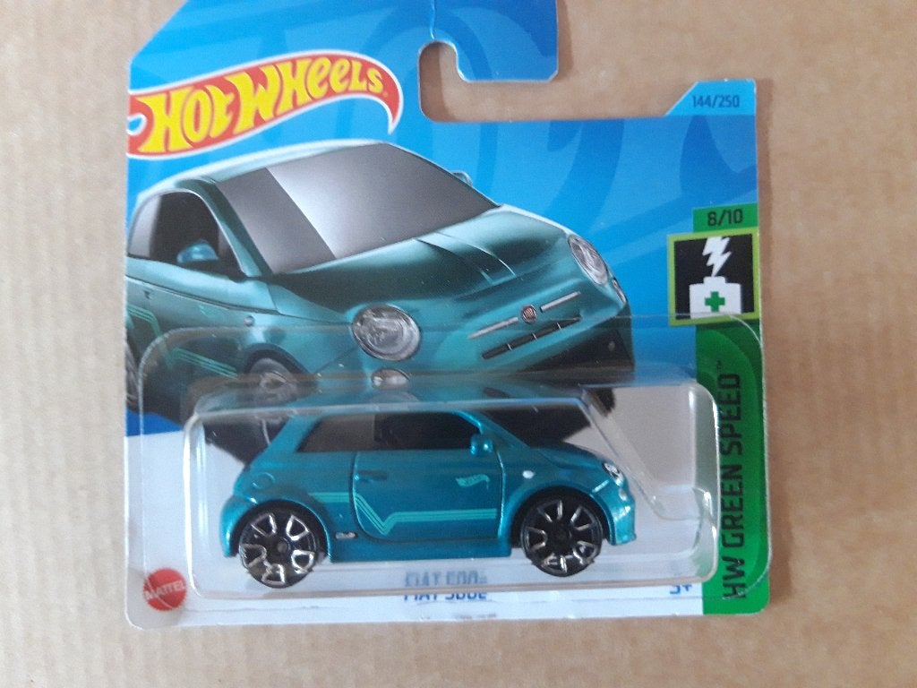 Hotwheels Fiat 500e blauw - serie Green Speed - NIEUW i, Ophalen of Verzenden, Zo goed als nieuw, Auto