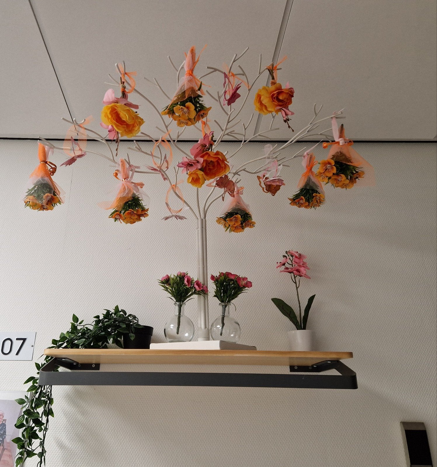 Decoratieve ijzeren boom - Wit, Huis en Inrichting, Woonaccessoires | Overige, Gebruikt, Ophalen of Verzenden, Wit, Metaal