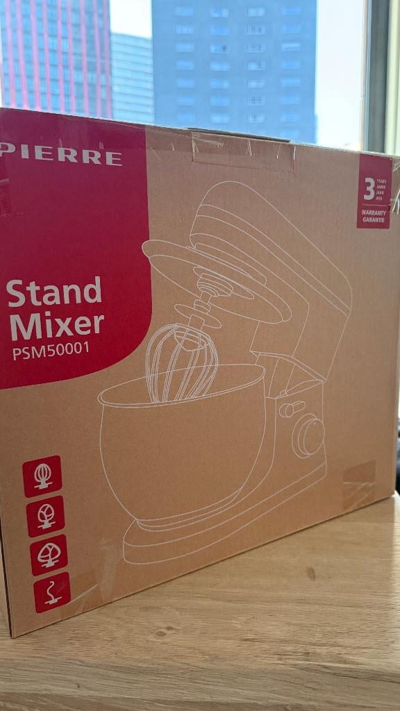 Pierre Stand Mixer PSM50001, 4 liter of meer, Ophalen of Verzenden, Nieuw, 3 snelheden of meer