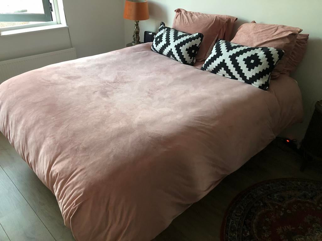 Ikea Boxspring 160x200 cm, Huis en Inrichting, Ophalen, Gebruikt, Beige, Tweepersoons