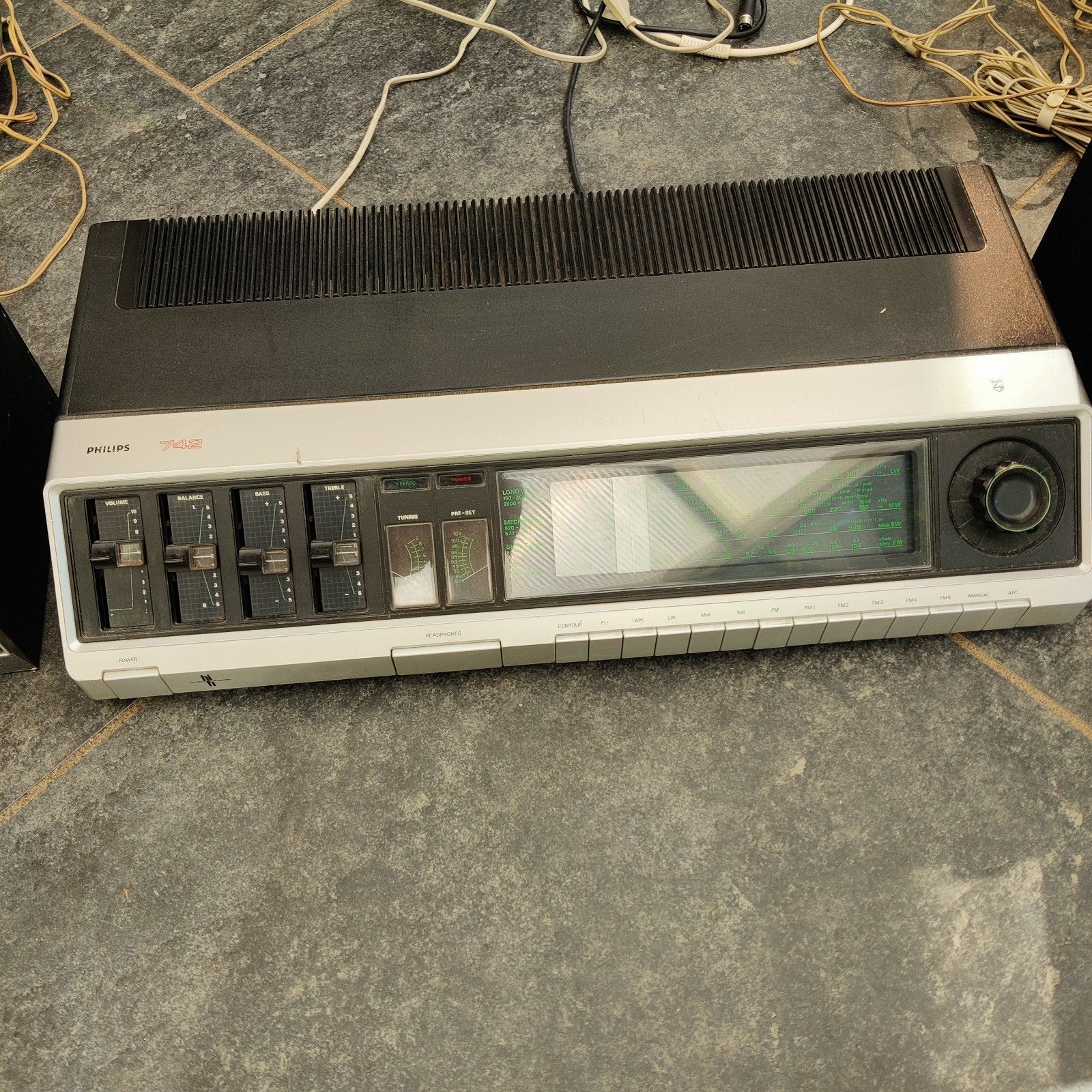 Philips 742 Receiver met Speakers - Vintage Audio Set, Ophalen, Philips, Gebruikt, Losse componenten