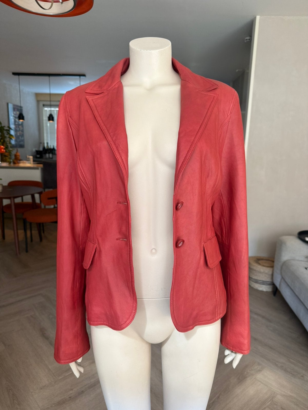 ARMA leren blazer dames rood – maat M – echt leer, Ophalen of Verzenden, Zo goed als nieuw, Maat 38/40 (M), Rood