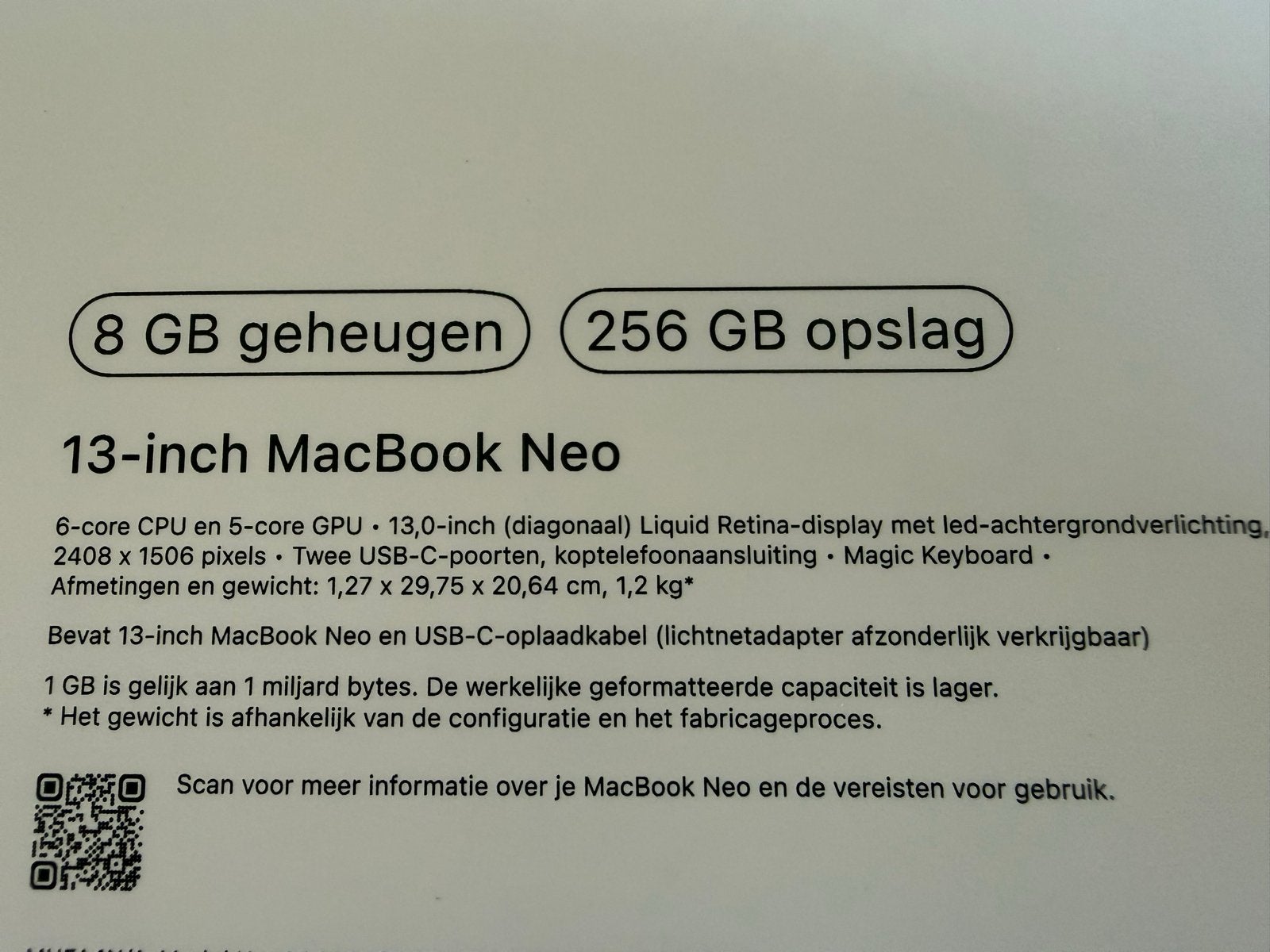 Nieuwe MacBook Neo 13 inch - Gesealde doos, Computers en Software, Ophalen, Qwerty, 8 GB, 13 inch