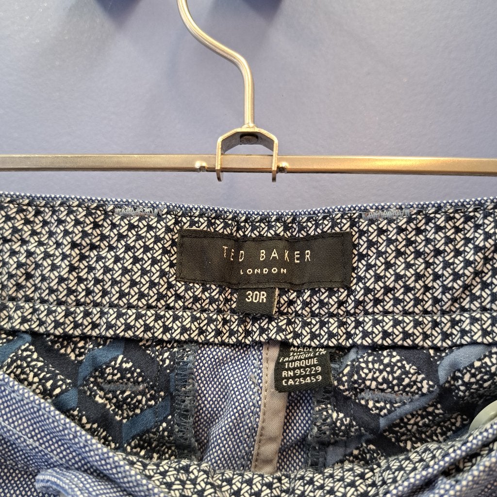 Ted Baker blauwe pantalon + subtiel patroon maat 30/M 49286, Kleding | Dames, Maat 38/40 (M), Blauw, ., Ted Baker