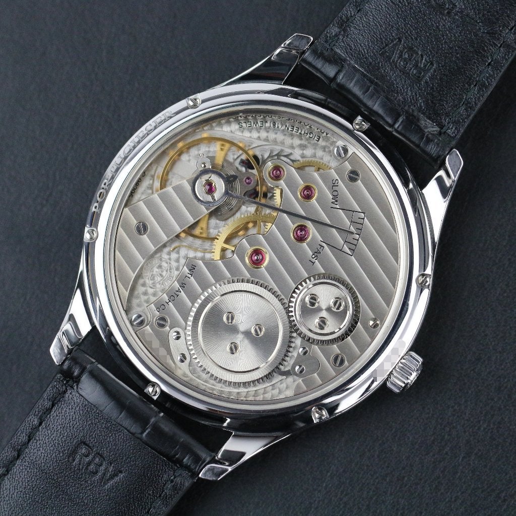 IWC Portugieser Hand-Wound 44 (Zeer goed/ 2010), Overige merken, Leer, Staal, Polshorloge