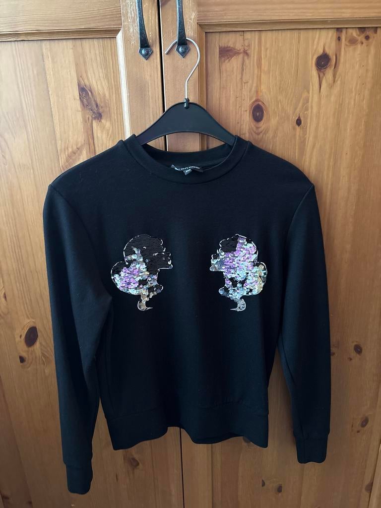 Reinders Zwarte Sweater met Pailletten - Maat XXS, Ophalen of Verzenden, Zo goed als nieuw, Maat 34 (XS) of kleiner, Zwart
