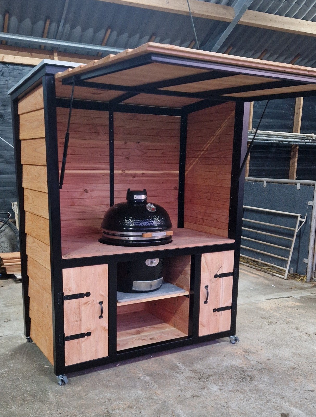 Luxe BBQ Buitenkeuken - Handgemaakt en Verrijdbaar, Tuin en Terras, Buitenkeukens, Ophalen, Houtskool, Nieuw, Handgemaakt