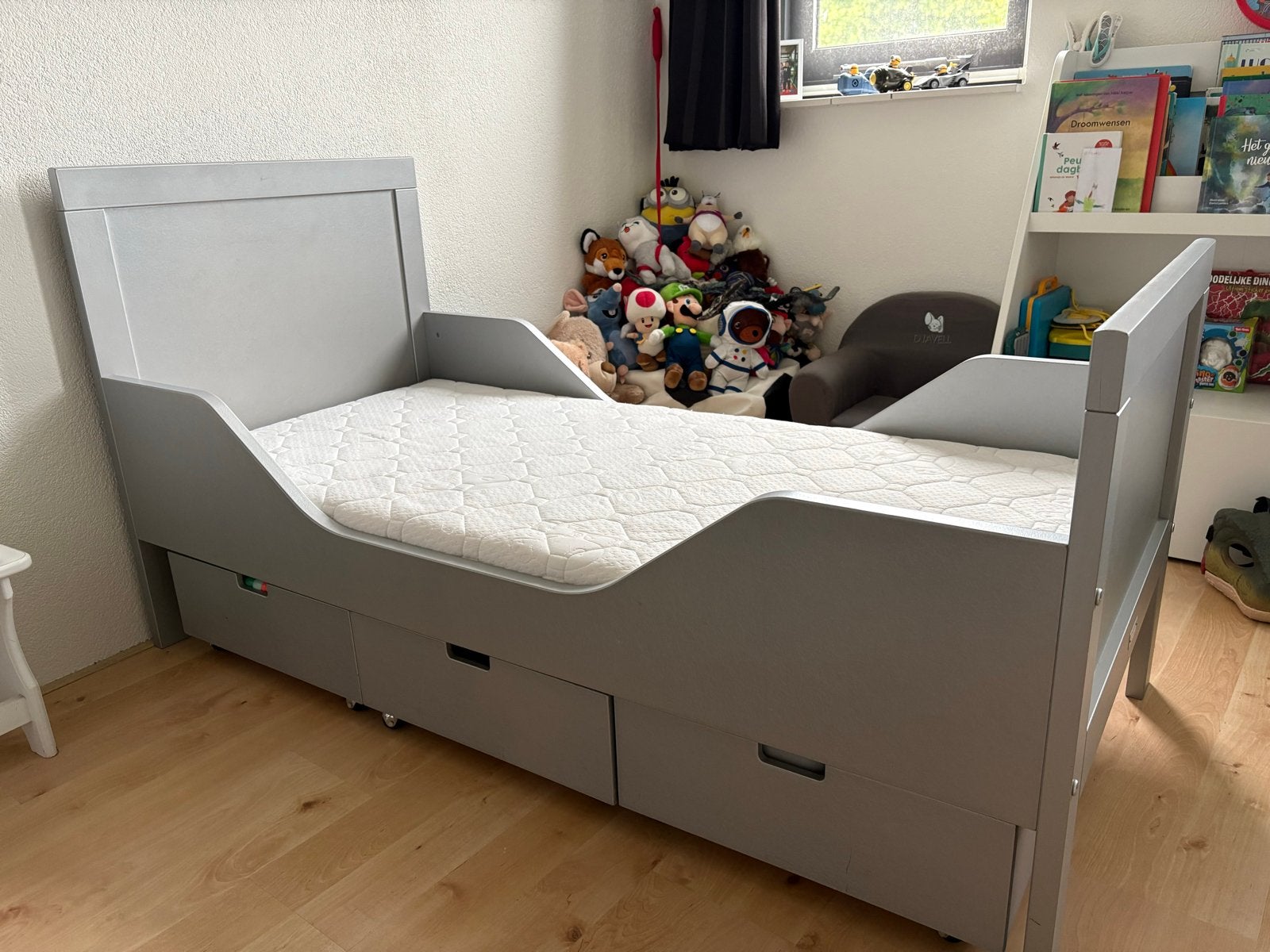 Bopita kinderbed met lades en matras, Kinderen en Baby's, Kinderkamer | Bedden, Ophalen, Gebruikt, 70 tot 85 cm, 140 tot 160 cm