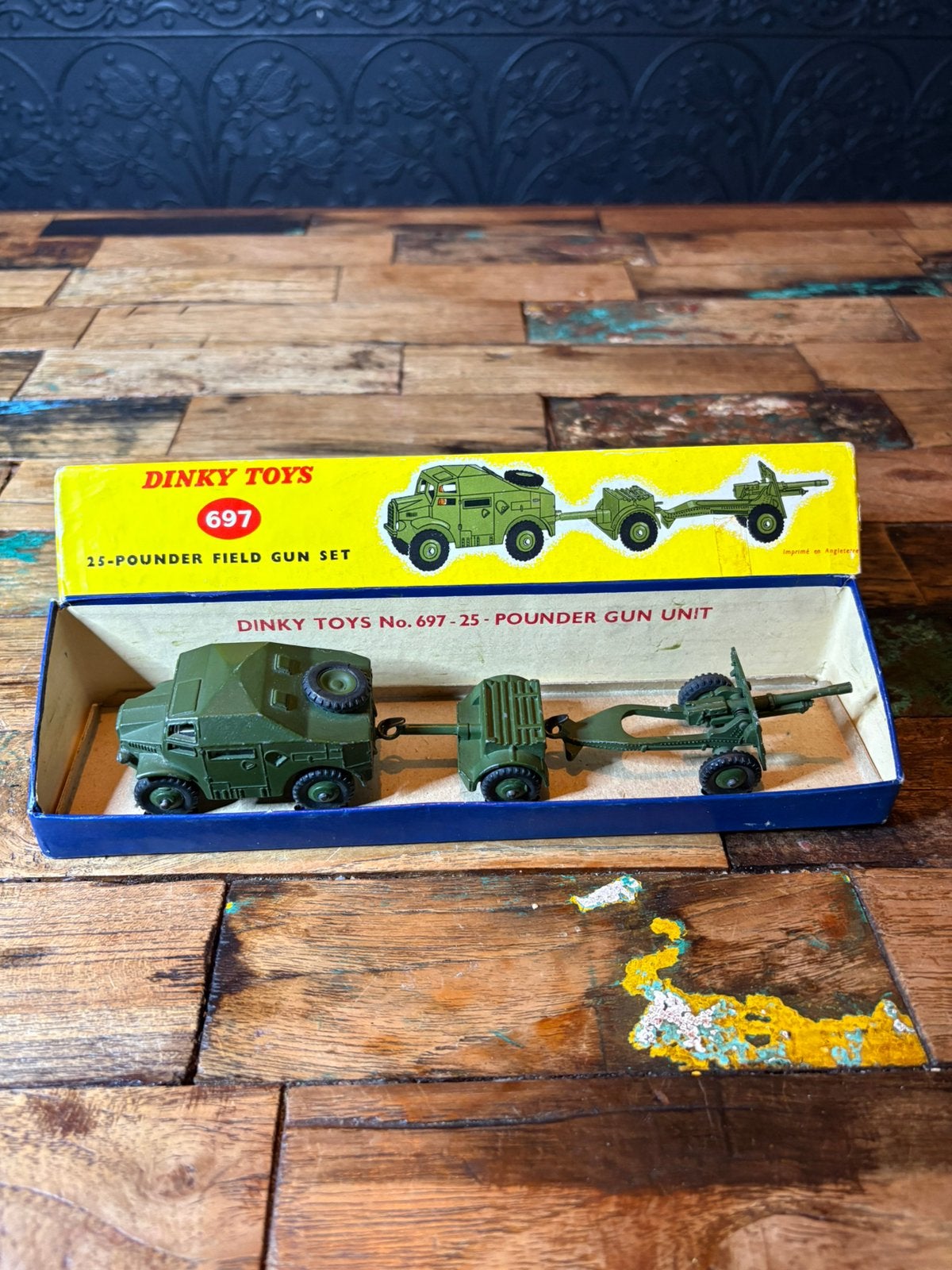 Dinky Toys 697 25-Pounder Set – originele doos en inlegstuk, Ophalen of Verzenden, Zo goed als nieuw, Dinky Toys