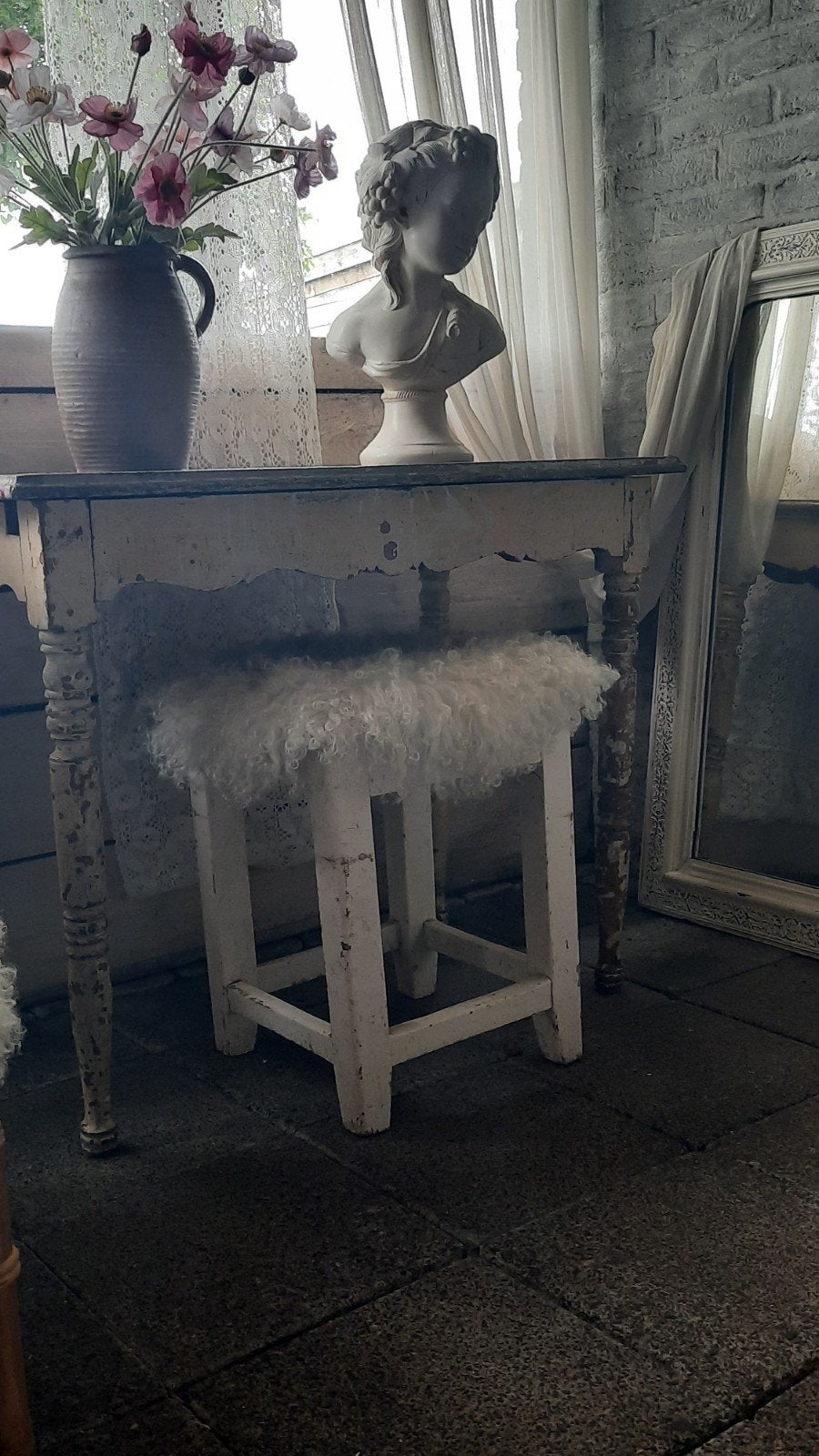 Hocker witte kruk (nuzzelspul ), Antiek en Kunst, Curiosa en Brocante, Ophalen of Verzenden