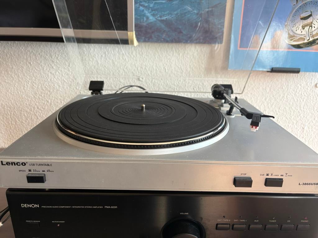 Lenco L-3866 USB Platenspeler - Zilver, Audio, Tv en Foto, Platenspelers, Overige merken, Gebruikt, Ophalen of Verzenden, USB-aansluiting