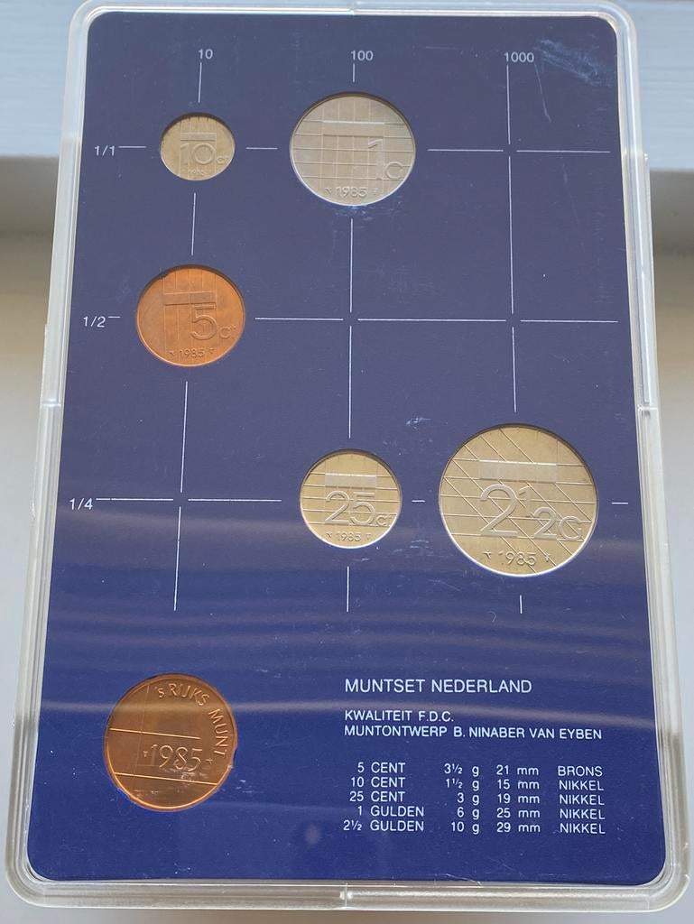 FDC / UNC Jaarset met alle munten uit 1985 van Kon. Beatrix, Verzenden, Koningin Beatrix, Setje