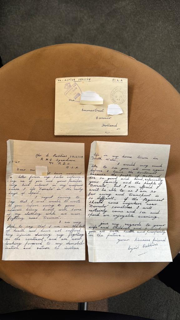 Originele brief van amerikaanse bevrijder aan onderduikadres, Verzamelen, Militaria | Tweede Wereldoorlog, Ophalen of Verzenden