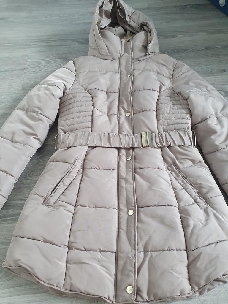 Stijlvolle gewatteerde jas met ceintuur - Maat M, Maat 38/40 (M), The Sting, Beige, Ophalen of Verzenden