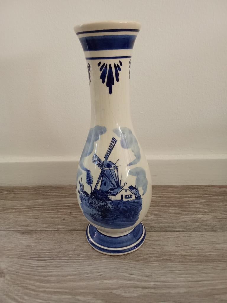 Delfts Blauwe Vaas - Handgemaakt in Holland (24 cm), Antiek en Kunst, Ophalen