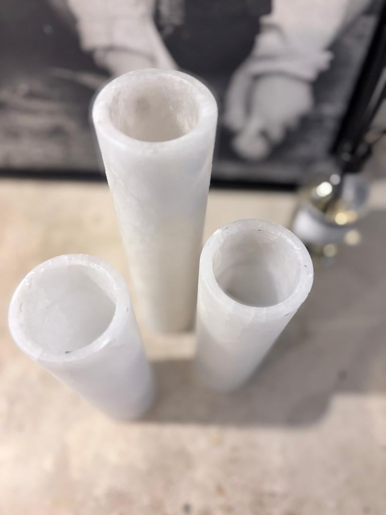 Alabaster kandelaren, Ophalen of Verzenden, Zo goed als nieuw, Overige materialen, Minder dan 25 cm