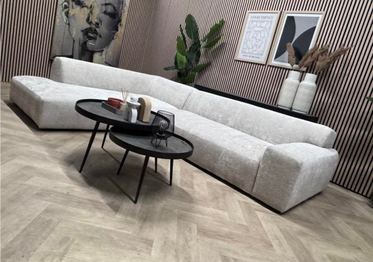 NIEUW | Luxe Modulaire Design Hoekbank - Greige - 315 x 225, Huis en Inrichting, -, Luxe modulaire hoekbank japandi hotel chiq modern