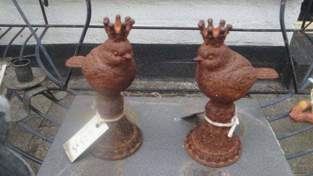 2 gietijzeren vogeltjes met kroontjes, Ophalen of Verzenden, Nieuw
