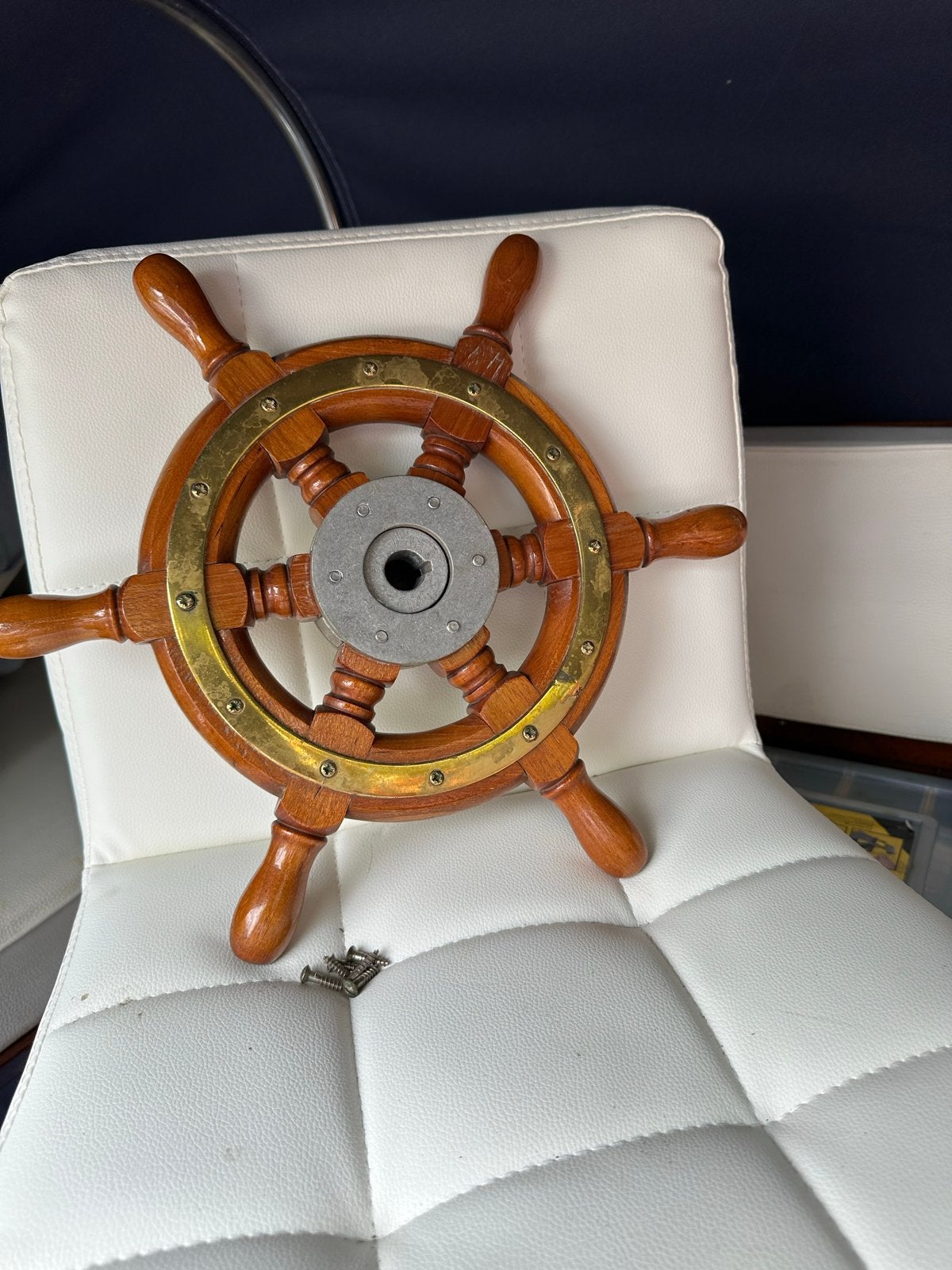 Houten stuurwiel 41cm met 19mm naaf - Zo goed als nieuw, Watersport en Boten, Accessoires en Onderhoud, Ophalen of Verzenden, Gebruikt