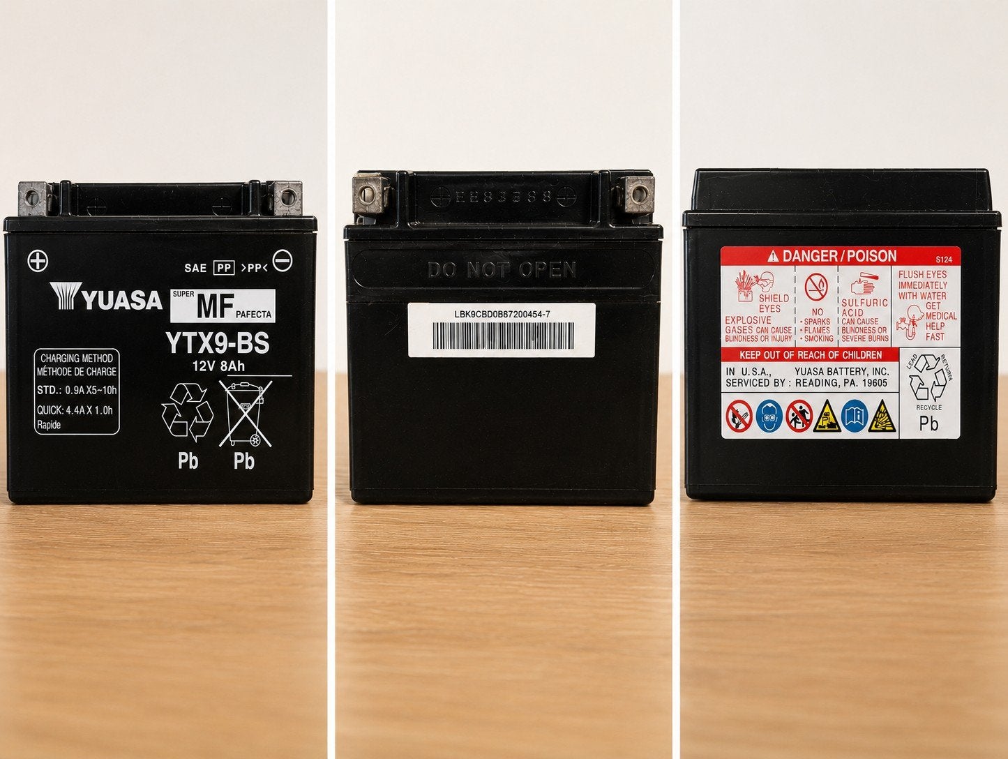 Yuasa YTX9-BS 12V 8Ah accu, Verzenden, Zo goed als nieuw, Overige typen, Piaggio