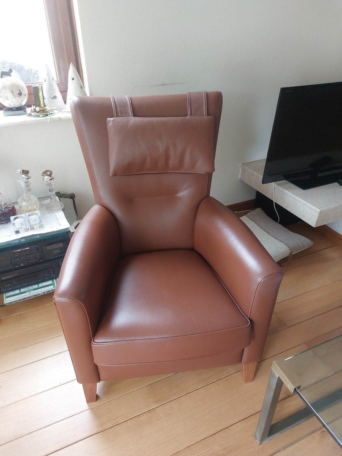 Leren fauteuil BW - Zo goed als nieuw, Ophalen, Leer, Zo goed als nieuw, 75 tot 100 cm