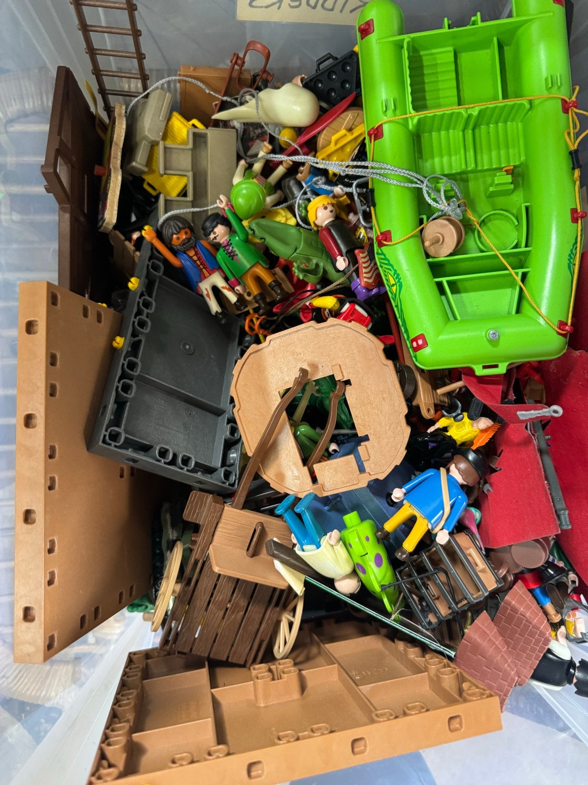 2 bakken Playmobil met verschillende thema's, Gebruikt, Losse onderdelen, Ophalen of Verzenden, Boot/Schip