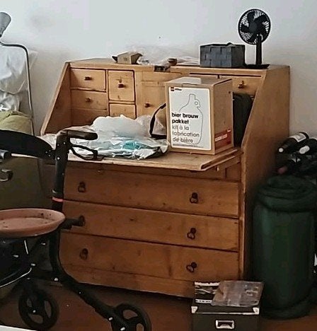 Antieke Inklapbare Bureau Kast, Antiek en Kunst, Ophalen