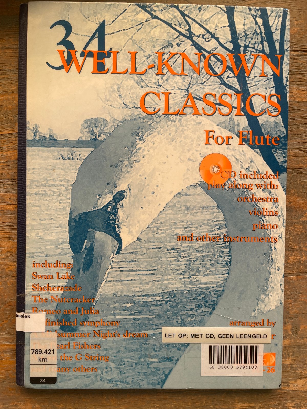 34 Bekende Klassiekers voor Fluit met CD, Gebruikt, Klassiek, Dwarsfluit of Piccolo, Ophalen of Verzenden