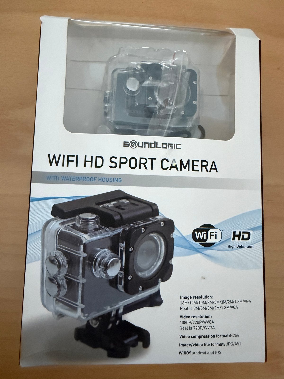 Soundlogic WiFi HD Sport Camera met waterdichte behuizing, Ophalen of Verzenden, Nieuw, Overige merken