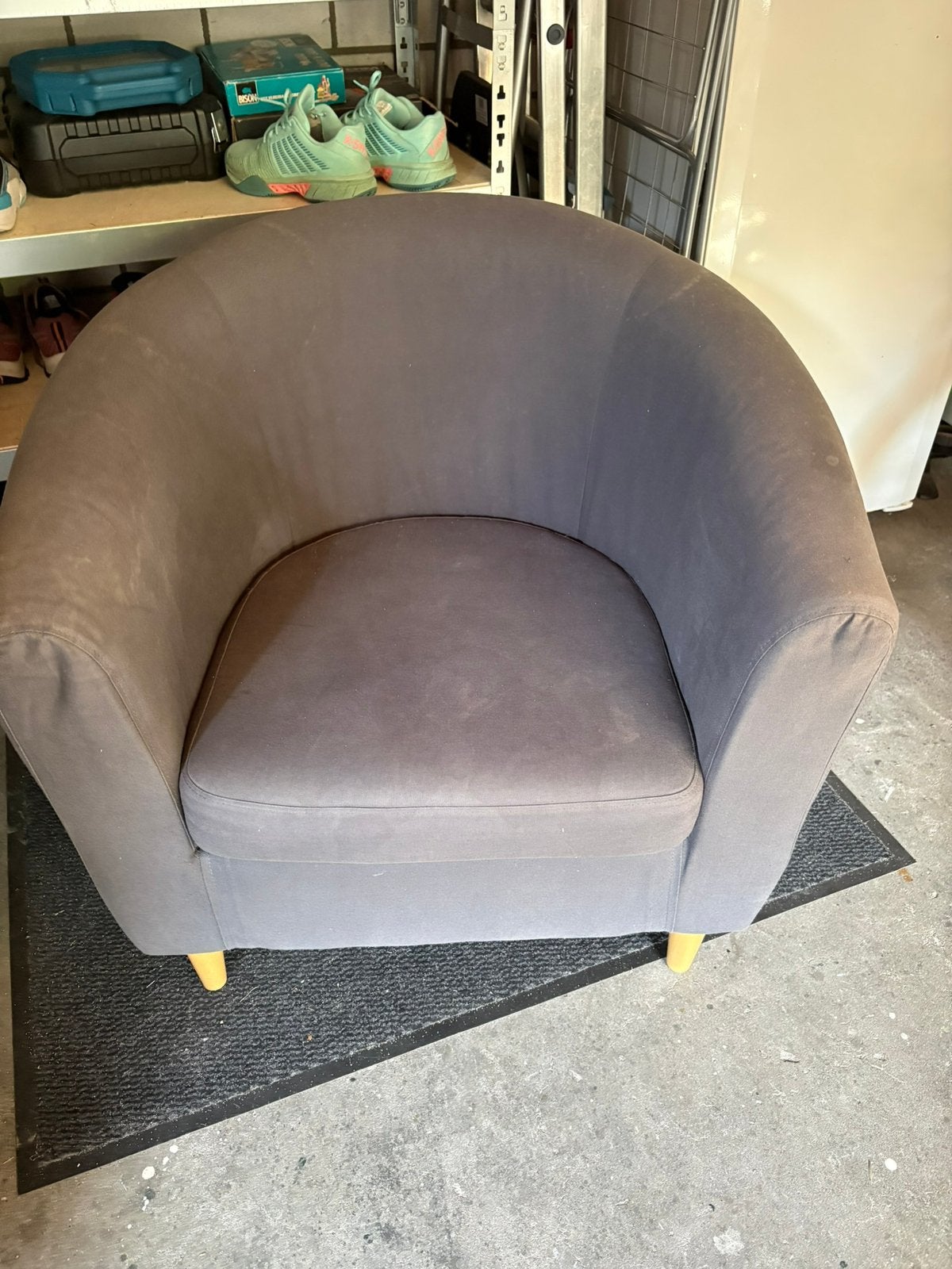 Grijze ikea fauteuil/stoel, Ophalen, Gebruikt, Eenpersoons, 75 tot 100 cm