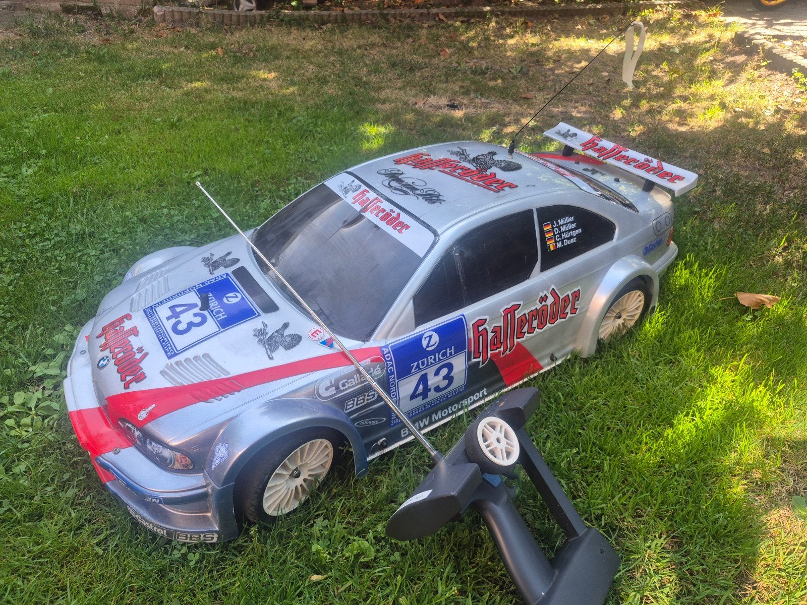 RC Auto BMW M3 GTR Nitro 1:8 - Klaar voor de start!, Gebruikt, Ophalen of Verzenden, Auto onroad, Schaal 1:8