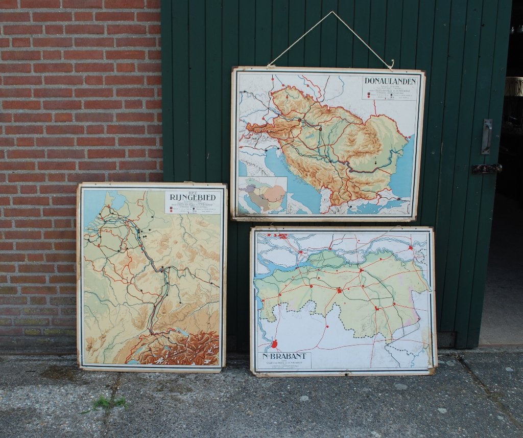 Oude Schoolplaten Noord-Brabant, Rijngebied, Donaulanden, Ophalen, Aardrijkskunde