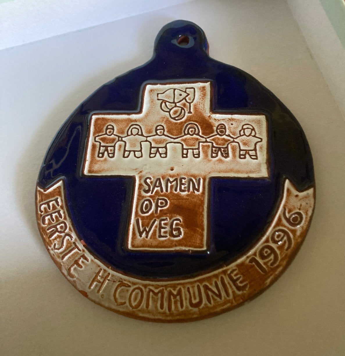 Eerste Heilige Communie 1996 Plaquette, Potters Oisterwijk, Ophalen of Verzenden