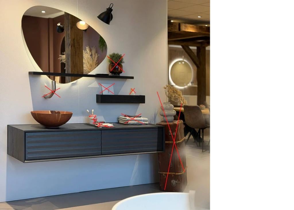 Looox badkamer meubel Facet Waves Black - showmodel, Ophalen, 100 tot 150 cm, Nieuw, Minder dan 100 cm